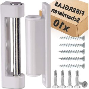 Door en raam scharnieren set van 10 - tape voor deur en raam - renoverende tape - raamhardware - reserveonderdelen voor insectenbescherming deur (wit 10 scharnieren)