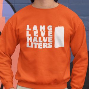 Oranje Koningsdag Sweater Lang Leve Halve Liters - MAAT 4XL - Feestkleding & Carnavalskleding