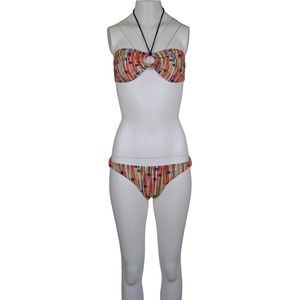 M Missoni • kleurrijke bikini met logo's • maat XXS ( IT38 )