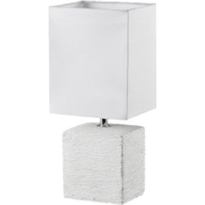 LED Tafellamp - Tafelverlichting - Torna Pinko - E14 Fitting - Rechthoek - Antiek Wit - Keramiek