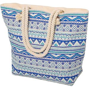 Strandtas - grote stijlvolle damesstrandtas - strandtas met ritssluiting, binnenvak en waterdicht - met schattig design
