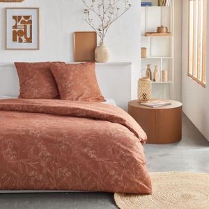 Beddengoedset - Gek - Bloemenprint - 2 personen - 220 x 240 cm - Oranje