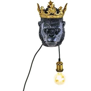 Wandlamp - Gorilla - Aap - King Kong - Zwart - Black - Dierenlamp - Tafellamp