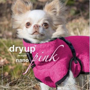 Dryup- Honden badjas-Hondenjas- speciaal voor de kleintjes-ruglengte tot 15 cm- Roze
