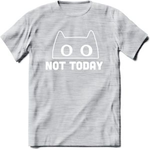 Not Today - Katten T-Shirt Kleding Cadeau | Dames - Heren - Unisex | Kat / Dieren shirt | Grappig Verjaardag kado | Tshirt Met Print | - Licht Grijs - Gemaleerd - L