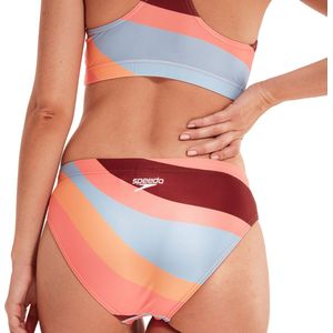 Speedo Womens Printed Logo Volley 2 Piece Miami Lilac/Soft Coral/White