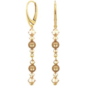 ARLIZI 2361 Oorbellen parel Swarovski kristal - verguld - 6,5 cm