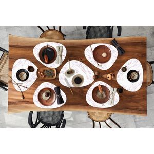 Placemat organisch - Placemats organic - Onderleggers - Marmer print - Wit - Patronen - 10 stuks