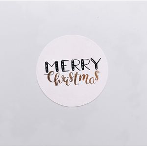 KLEINE FRUM | Merry Christmas | sticker | sluitzegels | 20 stuks | cadeau | kerst | cadeauverpakking | goud - wit