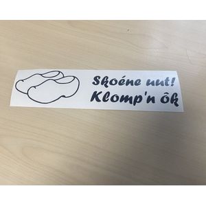 klompn uut skoene uut autosticker tractor trekker vrachtwagensticker zwart 18x5