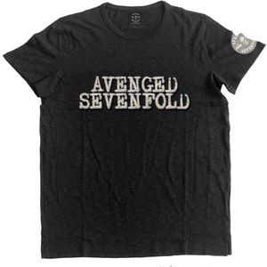 Avenged Sevenfold - Logo & Death Bat Heren T-shirt - XL - Zwart