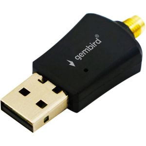 Gembird Wi-Fi USB Adapter - Met Antenne - 300 Mbp/s - 2,4Ghz - Zwart