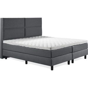 Boxspring Luxe 180x220 4 vlaks Antraciet Lederlook