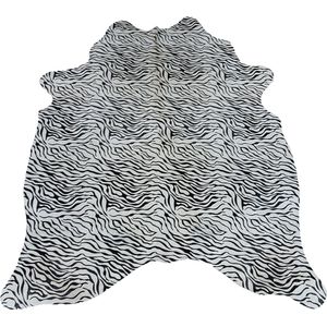 Koeienhuid vloerkleed Zebra print | dikke kwaliteit koeienkleed | Ecologisch gelooide koeienvellen | Uniek gefotografeerde koeienhuiden