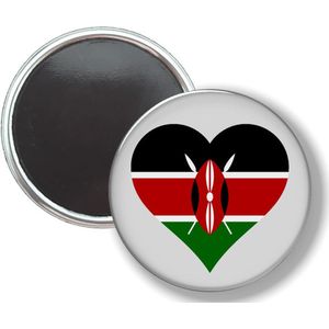 Button Met Magneet - Hart Vlag Kenia - NIET VOOR KLEDING