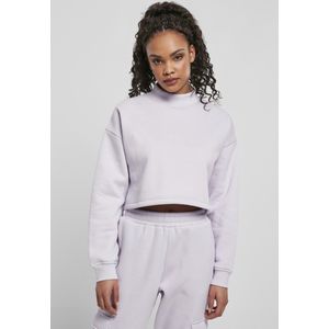 Urban Classics - Oversized High Neck Crew Crop Sweater/Trui - L - Paars