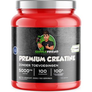 Supplefriend - Creatine Monohydraat - Creapure® - Poeder - Voor Optimale Sport prestaties - 100 Doseringen - 500g