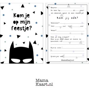 Uitnodigingen feestje - Batman - Super hero - Jongen - MamaKaart.nl