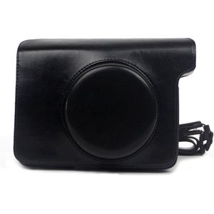 Luxe PU Leren Case Met Draagriem Geschikt Voor Polaroid W300 - Zwart