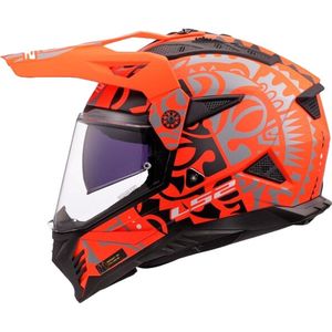 LS2 Helm Pioneer II Rangi MX702 mat oranje maat XL