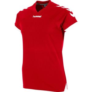 Hummel Fyn Shirt Korte Mouw Dames - Rood / Wit | Maat: M