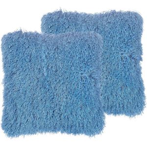 CIDE - Sierkussen set van 2 - Blauw - 45 x 45 cm - Polyester