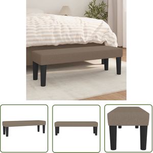 The Living Store Bankje 100x30x30 cm stof taupe - Benodigdheden Tuin - Tuinset - Buitenbank - Lounge Set - Stoffen Bank