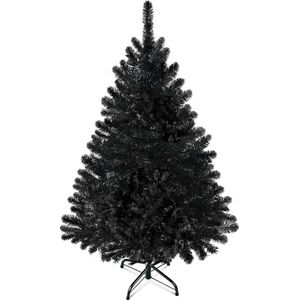 zwarte kerstboom van 120 cm, premium scharnierende kunstkerstboom met 320 takpunten, Canadese spar, goed vol, licht en eenvoudig te monteren, met metalen kerstboomstandaard