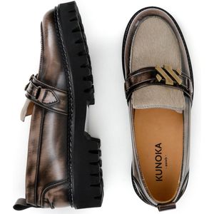 KUNOKA EMMY loafer Duck - Loafers Dames - maat 41 - Bruin