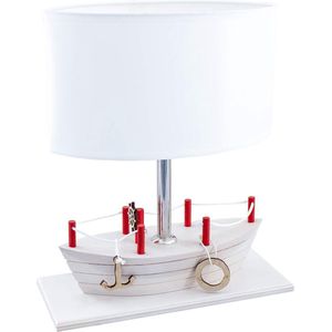 Bedlamp - Bureaulamp - Kinderlamp - Schip - Naturel - Wit - Creatief