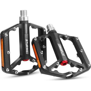 Fietspedalen, MTB-pedalen met reflectoren en 3 afgedichte lagers, 9/16 inch antislip anti-stofpedalen fiets voor mountainbike, BMX, racefietspedalen