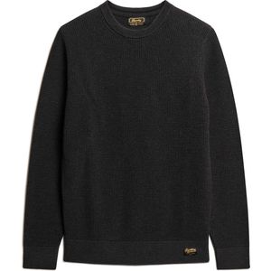 Superdry Trui Textured Crew Knit Jumper M6110567a Raven Black Heather Mannen Maat - XXL