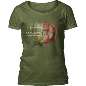 Ladies T-shirt Protect Orangutan Green XXL