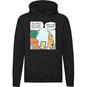 Oude foto Hoodie - banaan - ananas - humor - grappig - trui - sweater - capuchon