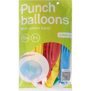 Punch balloons - With rubber band - 10x - 45cm - Punchballon - met elastiek - vrolijke ballonnen - feest.