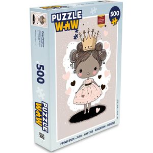 Puzzel Prinsessen - Jurk - Hartjes - Pastel - Meisjes - Legpuzzel - Puzzel 500 stukjes