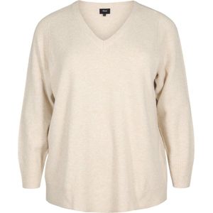 ZIZZI CASUNNY, L/S, PULLOVER Dames Blouse - Sand - Maat L (50-52)