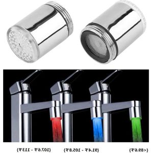 Temperatuursensor-besturing 3-kleurig LED-licht waterstraal wastafelarmatuur met filterrooster - zonder batterij .