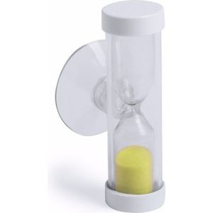 Zandloper - douche/badkamer timer - zuignap - 2 minuten - geel
