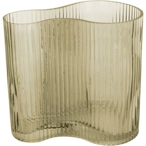 Present Time Vaas Allure Wave - Glas Mosgroen - 12x18cm - Modern