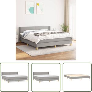 The Living Store Boxspring met matras stof lichtgrijs 160x200 cm - Boxspringbed - Boxspring - Tweepersoonsbed - Bed Frame - Pocketed Spring Mattress