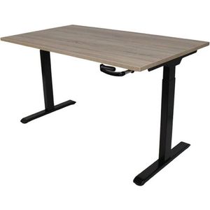 Office Hero® Cosmic Slinger- Zit sta bureau in hoogte verstelbaar zwart frame - Game bureau - Computertafel - Werktafel - 120x80 - Robson eik