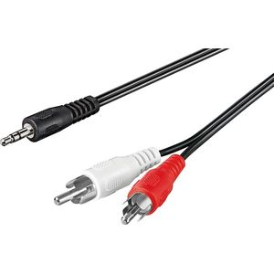 Goobay 3,5mm Jack - Tulp stereo audio kabel - zwart - 2,5 meter