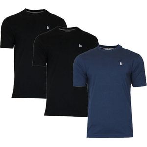 3-Pack Donnay T-Shirt (599008) - Sportshirt - Heren - Black/Navy/Black - maat M