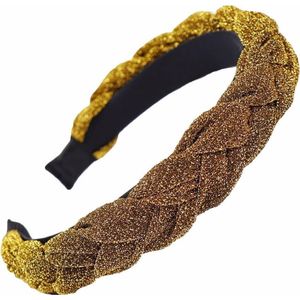 Velvet Glitter Diadeem / Haarband | Metallic Goud | Polyester