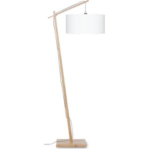 GOOD&MOJO Vloerlamp Andes - Bamboe/Wit - 72x47x176cm - Scandinavisch,Bohemian - Staande lamp voor Woonkamer - Slaapkamer