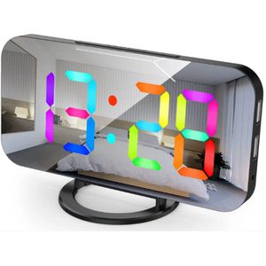 Ikello Digitale LED Wekker - Multi-kleuren wekker - Bureauklok - Spiegelwekker - Kinder wekker - Digitale Klok - Digitale Wekker - Digitale Wandklok - Slaapkamer - Woonkamer- Wekker - Sinterklaas Cadeautjes - Black Friday