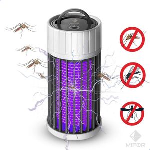 MIFOR® Elektrische muggenlamp wit – Elektrische muggenvanger - Geluidloos en Draadloos - Insectenverdelger – Vliegenlamp  – Muggendoder – Mosquito killer- Antimuggenlamp - INCL. Adapterplug