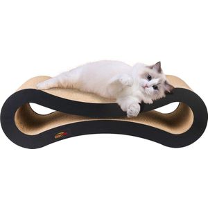 Krabpaal van golfkarton voor katten - krabplank met kattenkruid speelgoed - duurzame constructie - 50 x 23 x 15 cm