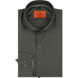 Suitable - Twill Overhemd Groen - Heren - Maat 42 - Slim-fit